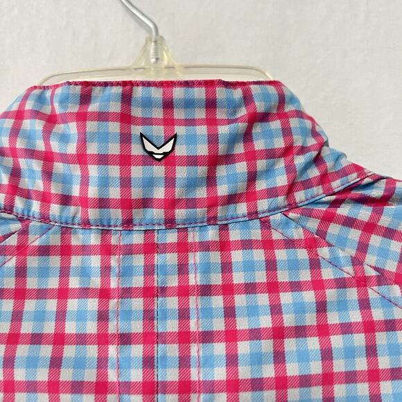 Fennec 1/2 Zip Pullover Golf Jacket Windbreaker Mens Medium Pink Blue Waist Adj - Picture 8 of 13